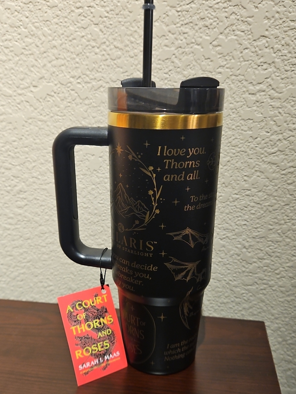 ACOTAR (A Court Of Thorns And Roses) Tumbler - Black & Gold
